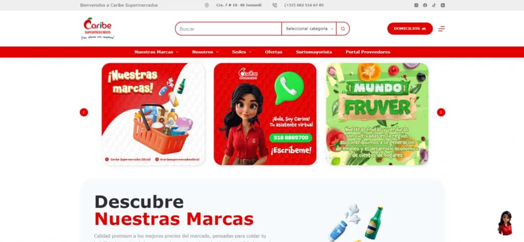 Captura de pantalla de Caribe Supermercados