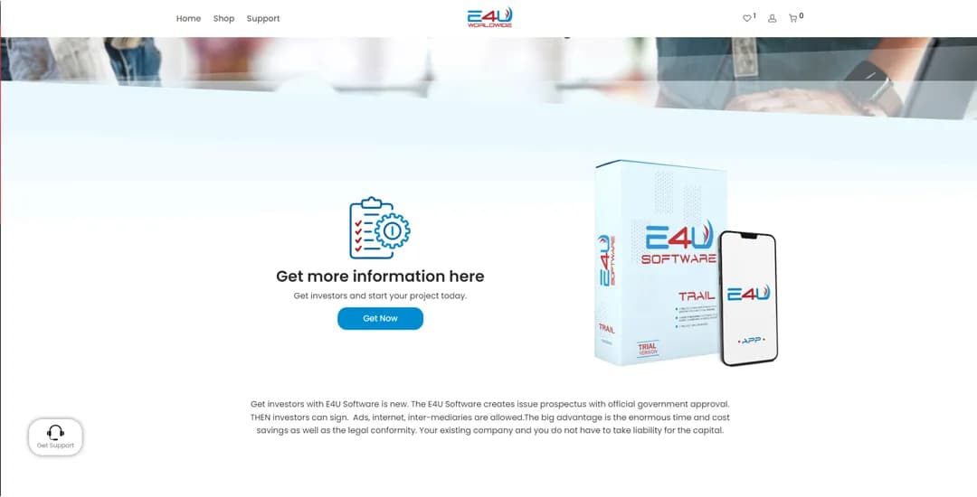 Captura de pantalla de E4U Worldwide Corp